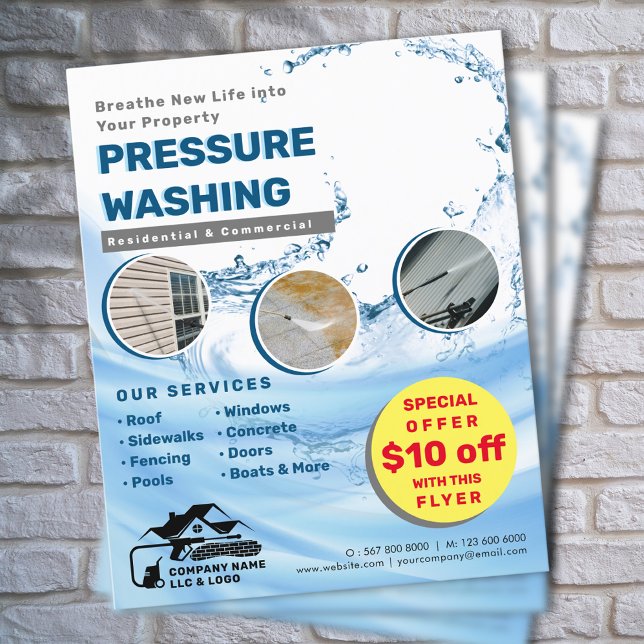 Pressure washing Power wash cleaning Marketing Flyer (Creator Uploaded)
