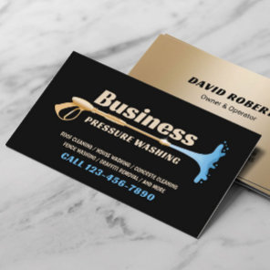 Pressure Washing Power Wash Gold Cleaning Service Business Card