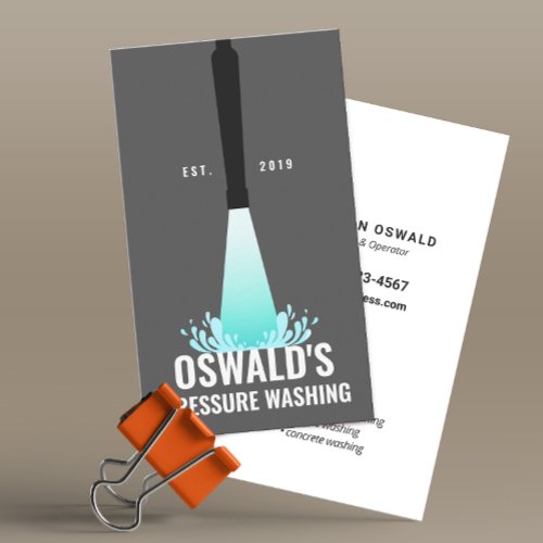 Pressure Washing Power Wash Gun Business Card