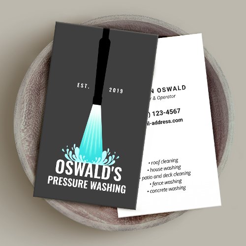 Pressure Washing Power Wash Gun Business Card