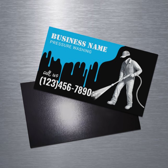 Pressure Washing Power Wash House Cleaning #2 Business Card Magnet (Creator Uploaded)