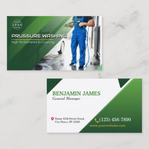 Pressure Washing Power Wash House Cleaning Business Card