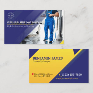 Pressure Washing Power Wash House Cleaning Business Card