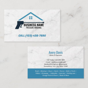 Pressure Washing Power wash House Cleaning Marble Business Card