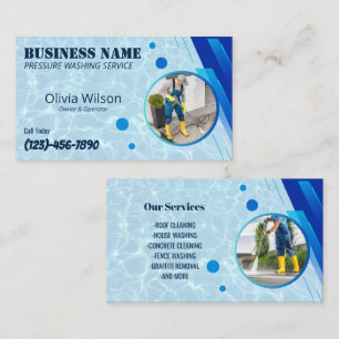 Pressure Washing Power Wash House cleaning Modern Business Card