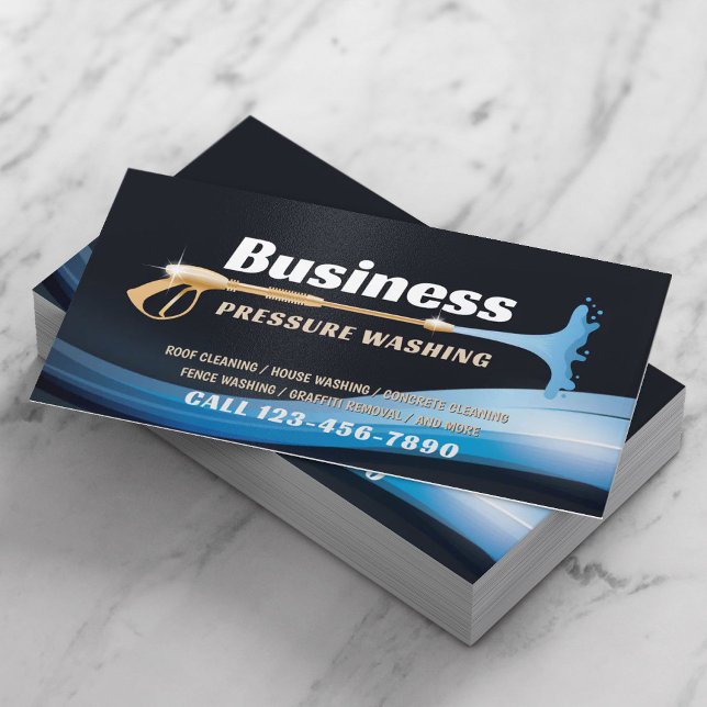 Pressure Washing Power Wash House Cleaning Service Business Card (Creator Uploaded)