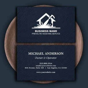 Pressure Washing Power Wash House Cleaning Silver Business Card