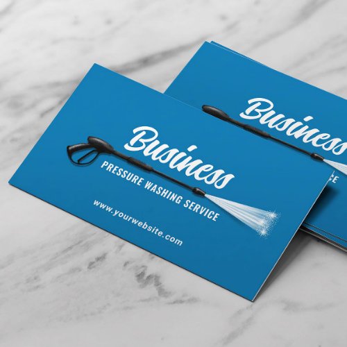 Pressure Washing Power Wash Minimal Blue Cleaning Business Card