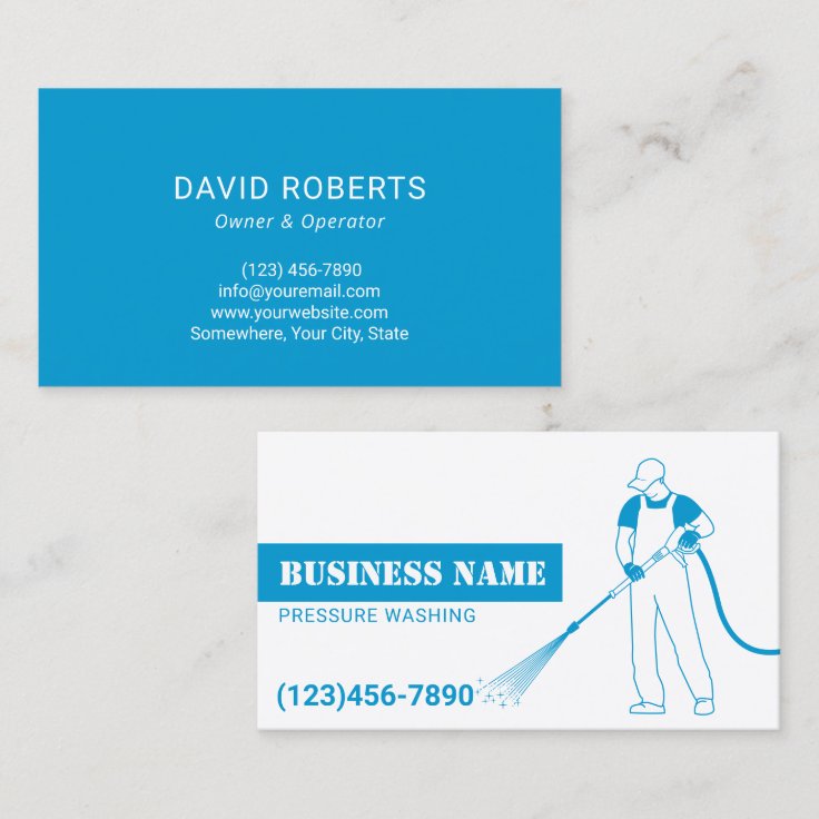 Pressure Washing Power Wash Minimalist Cleaning Business Card | Zazzle