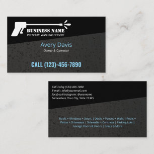 Pressure Washing Power Wash Modern Black Business Card