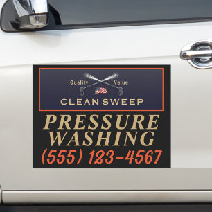 Pressure Washing Power Wash Patriotic Company Car Magnet