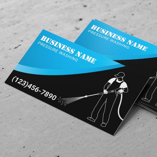Pressure Washing Power Wash Professional Cleaning Business Card (Creator Uploaded)