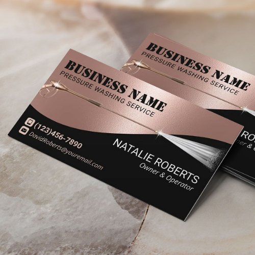 Pressure Washing Power Wash Rose Gold Cleaning  Bu Business Card