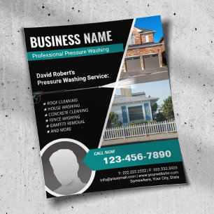 Pressure Washing Power Wash Teal House Cleaning  Flyer