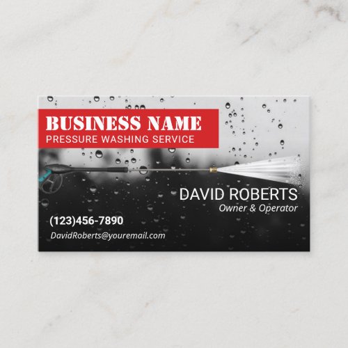 Pressure Washing Power Wash Window Cleaning Red  Business Card