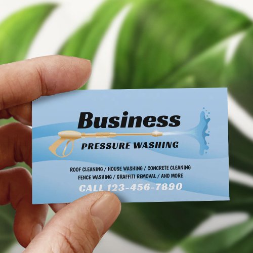 Pressure Washing Power Washer Blue Cleaning Business Card