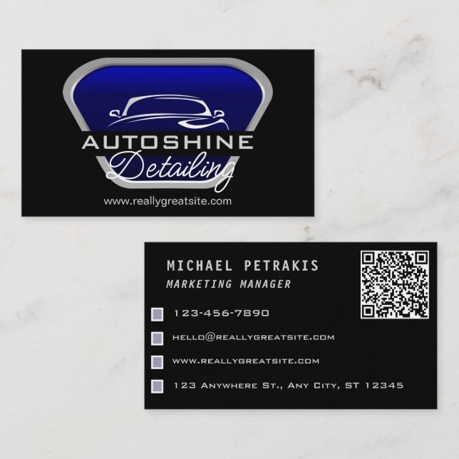 Pressure Washing Power Washer Blue Metal Cleaning  Business Card (Front/Back)