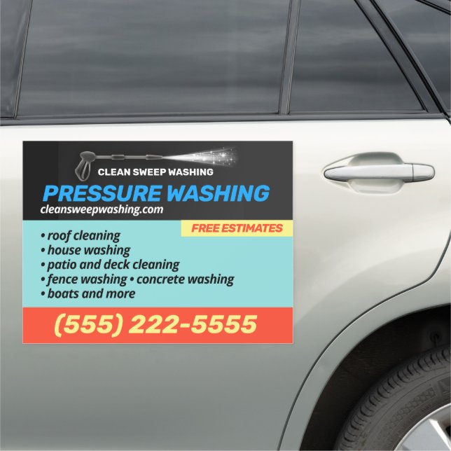 Pressure Washing Power Washer Car Magnet (In Situ)