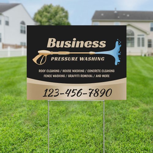 Pressure Washing Power Washer Gold Super Cleaning Sign