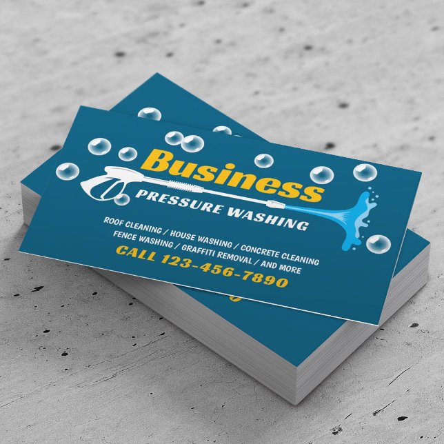 Pressure Washing Power Washer House Cleaning Plain Business Card (Creator Uploaded)
