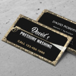 Pressure Washing Power Washer Metal Gold Framed Business Card