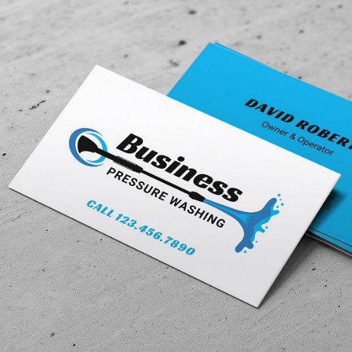 Pressure Washing Power Washer Modern Cleaning Business Card