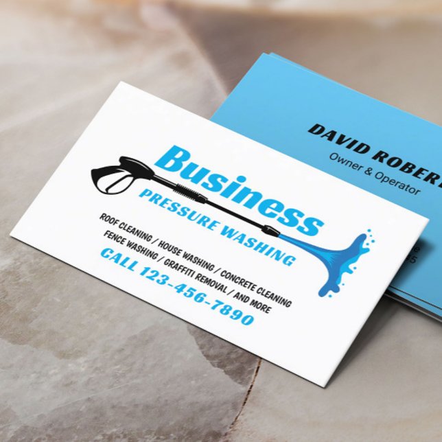 Pressure Washing Power Washer Plain Cleaning Business Card (Creator Uploaded)