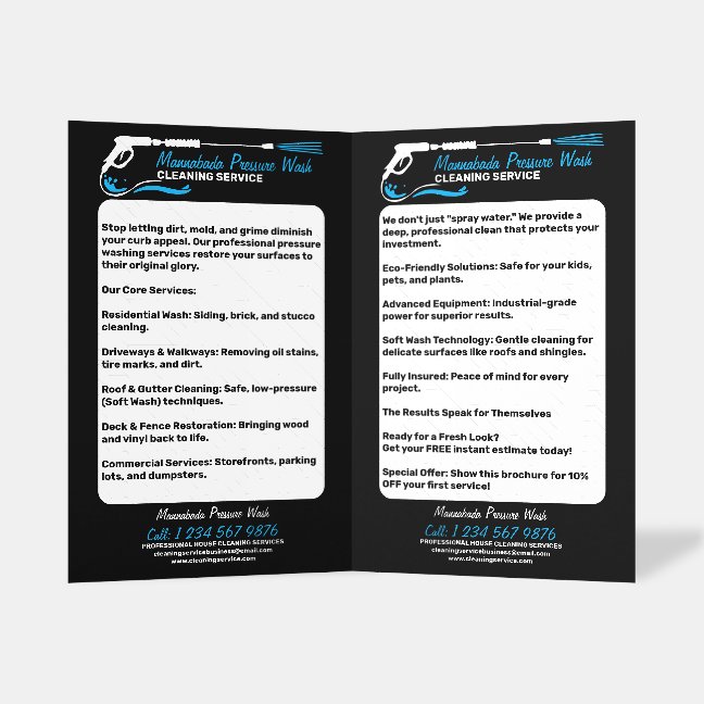 Pressure Washing Power Washer Professional Clean Brochure