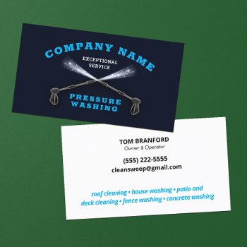 Pressure Washing Power Washing Blue Business Card by sm_business_cards at Zazzle