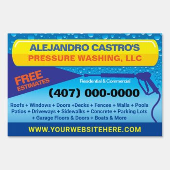 Pressure Washing Power Washing Cleaning Yard Sign by WhizCreations at Zazzle