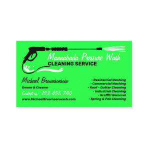 Pressure Washing Power Washing neon green Business Card