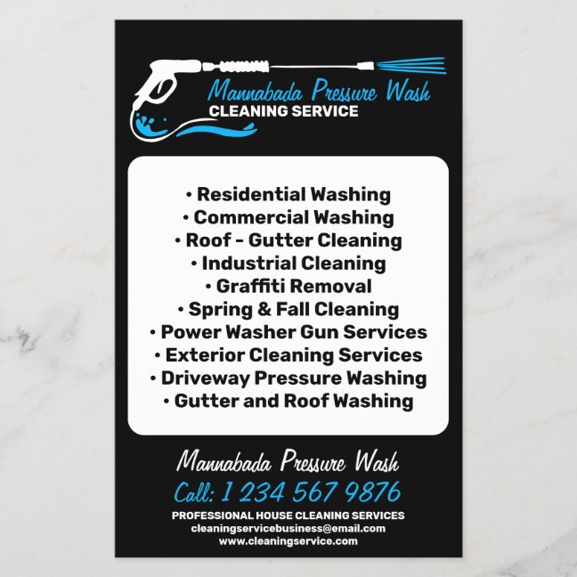 Pressure Washing Power Washing Professional Clean Flyer