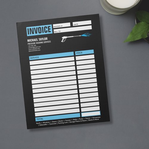 Pressure Washing Power Washing Receipt Invoice Notepad