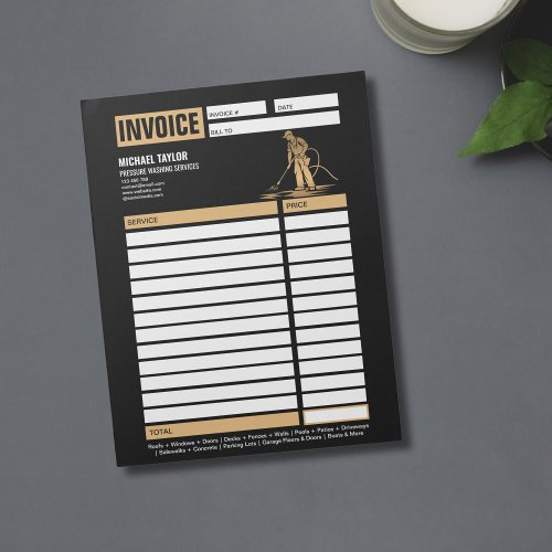 Pressure Washing Power Washing Receipt Invoice Notepad