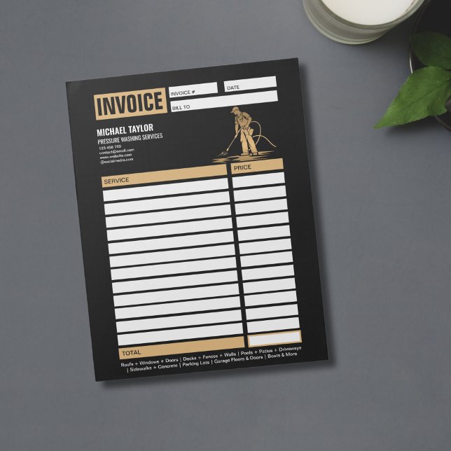 Pressure Washing Power Washing Receipt Invoice Notepad (Creator Uploaded)