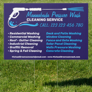 Pressure Washing Power white Navy Super Cleaning Sign