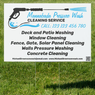 Pressure Washing Power White simple Super Cleaning Sign