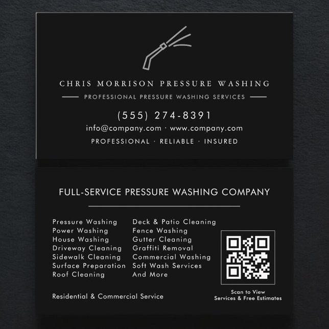 Pressure Washing QR Code  Business Card (Creator Uploaded)