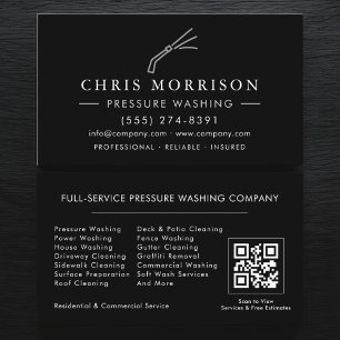 Pressure Washing QR Code  Business Card