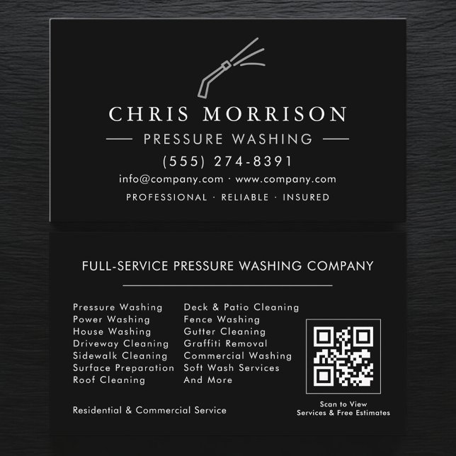 Pressure Washing QR Code  Business Card (Creator Uploaded)