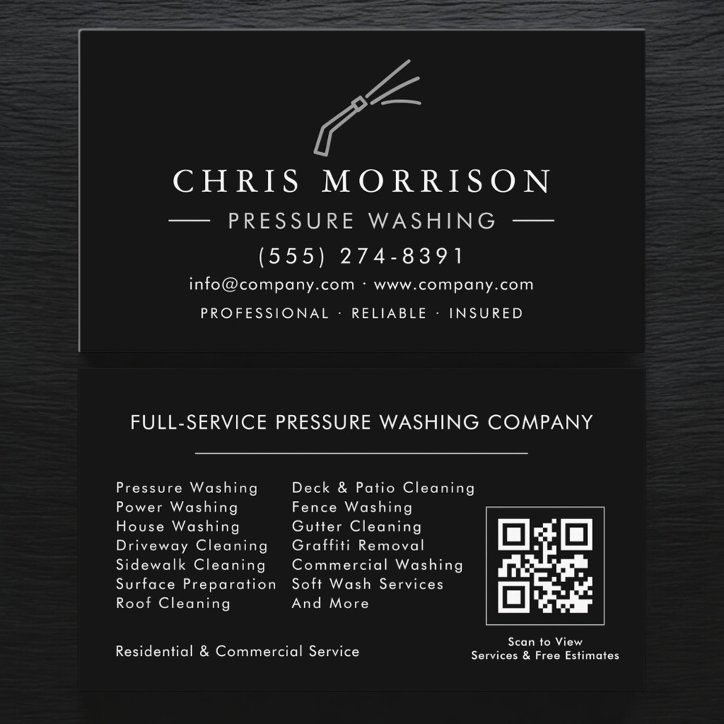 Pressure Washing QR Code Business Card