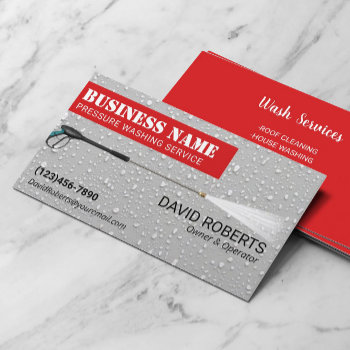 Pressure Washing Red Label Professional Cleaning Business Card by cardfactory at Zazzle
