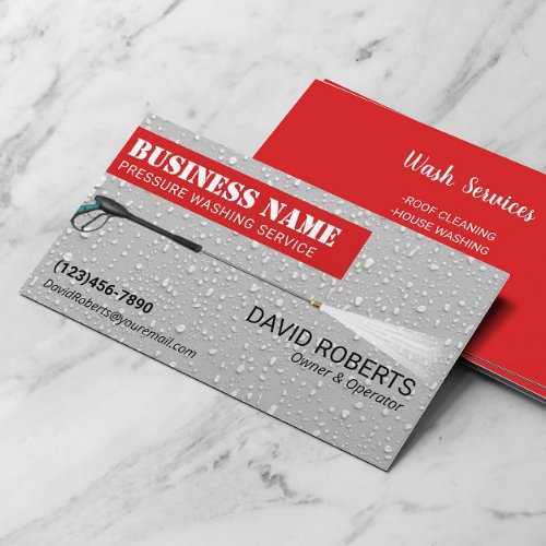 Pressure Washing Red Label Professional Cleaning Business Card