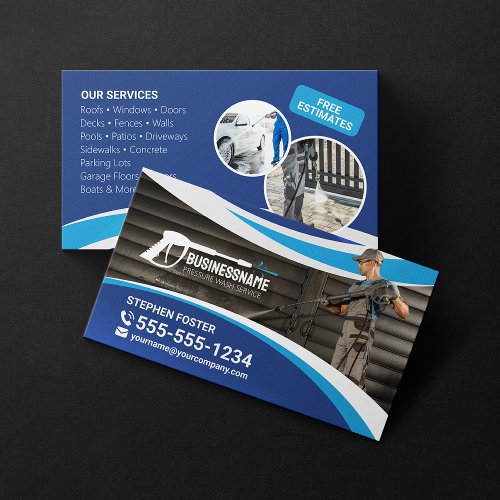 Pressure Washing Service Power Wash House Cleaning Business Card