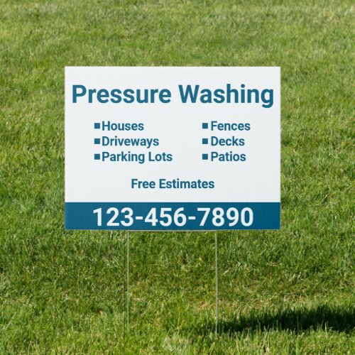Pressure Washing Services Offered Phone Business Sign