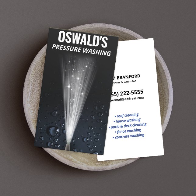  Pressure Washing Water Drops Power Auto Detailng Business Card (Creator Uploaded)