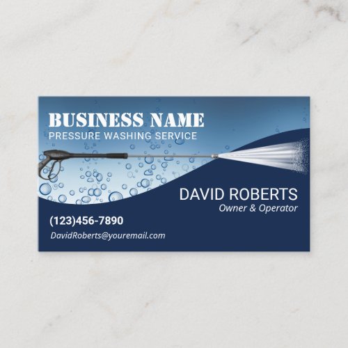 Pressure Washing Water Drops Power Wash Cleaning Business Card