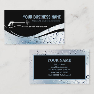 Pressure Washing Water Drops Power Wash Cleaning  Business Card