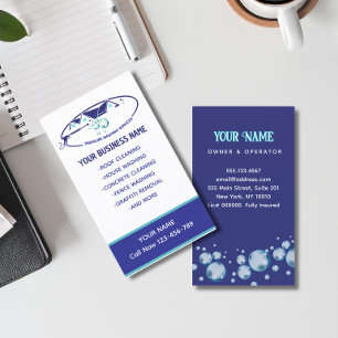 Pressure Washing Water Drops Power Wash Cleaning Business Card
