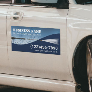 Pressure Washing Water Drops Power Wash Cleaning Car Magnet